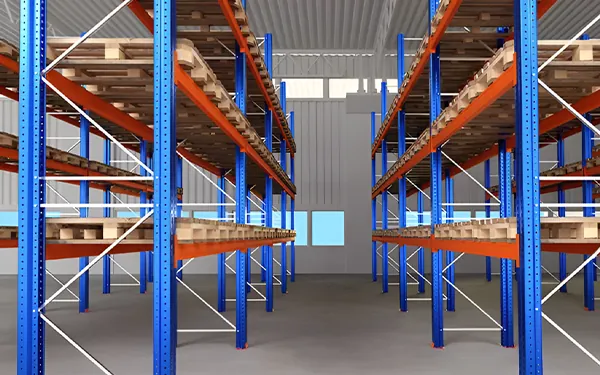 Industrial racking system in a distribution centre
