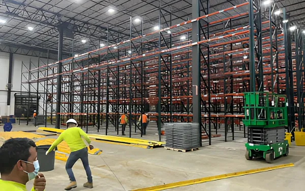 Multi-level warehouse racking run
